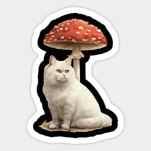 Cat Mushroom Magic Feline Fungi Fantasia Sticker